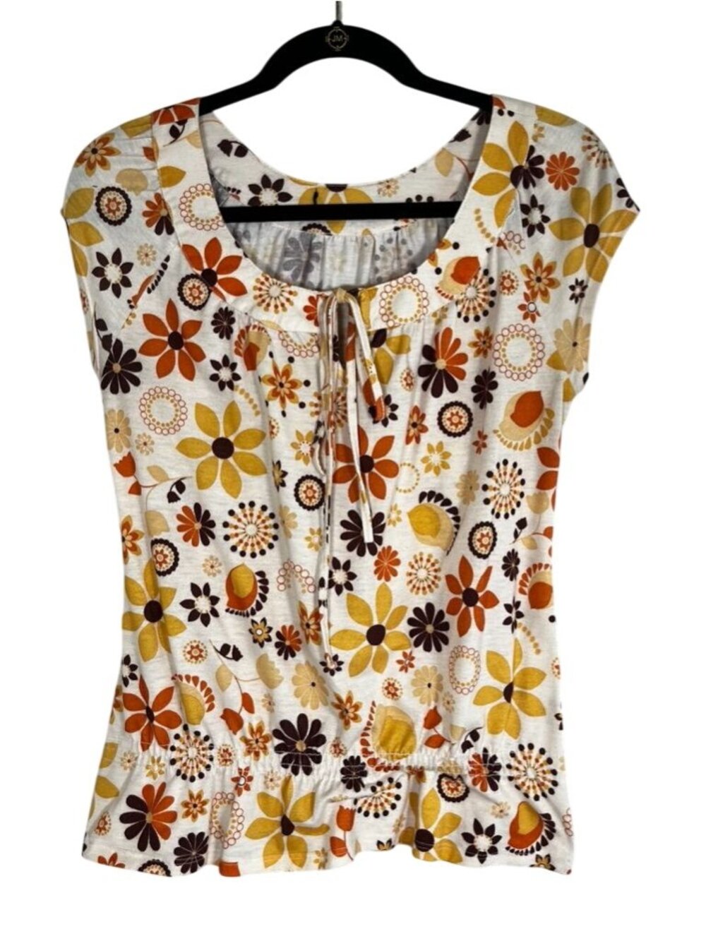 Retro Floral Babydoll Top Hippie Boho Indie Folk Festival Mod Earthy‎ Hippie Art